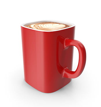 mug personnalisable rempli de café latté