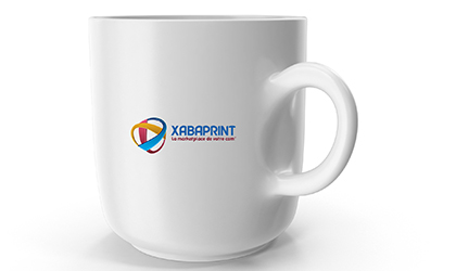 mug de couleur blanche personnalisé avec logo
